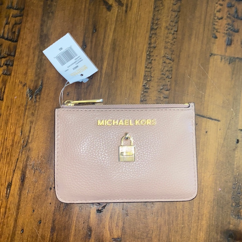 MICHAEL KORS Adele Small Top Zip Coin Pouch ID Card Case Wallet